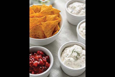 Morrisons has created luxury Christmas dips in its M Signature range. Shoppers can choose from cranberry salsa, vintage cheddar and plum chutney, white stilton and cranberry, and smoked salmon and cracked black pepper.